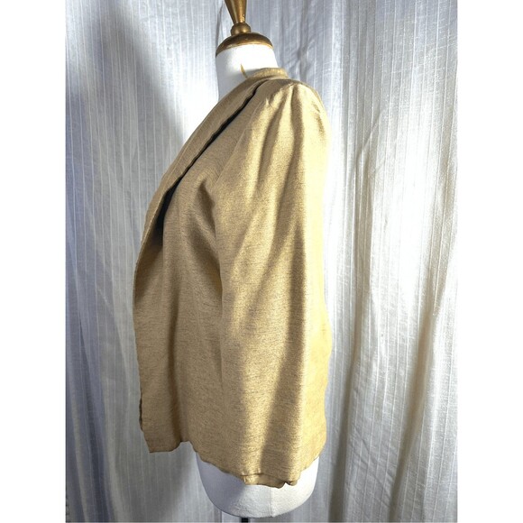 Dana Buchman Blazer Petite 10 Women's Gold Multi Thread Blazer - Picture 3 of 5